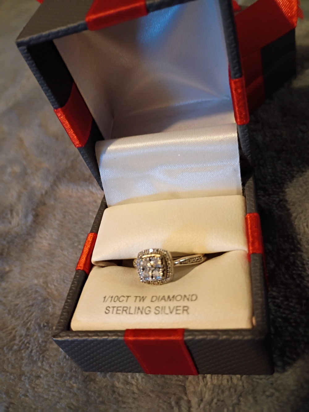 jcpenney Sterling Silver Diamond Halo Ring - Silver
